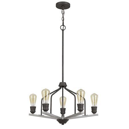 Corning Metal Chandelier (Edison Bulbs Not Included)